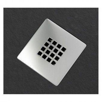 Grelha para Base de Duche 120x120mm Quadriculado Inox Escovado