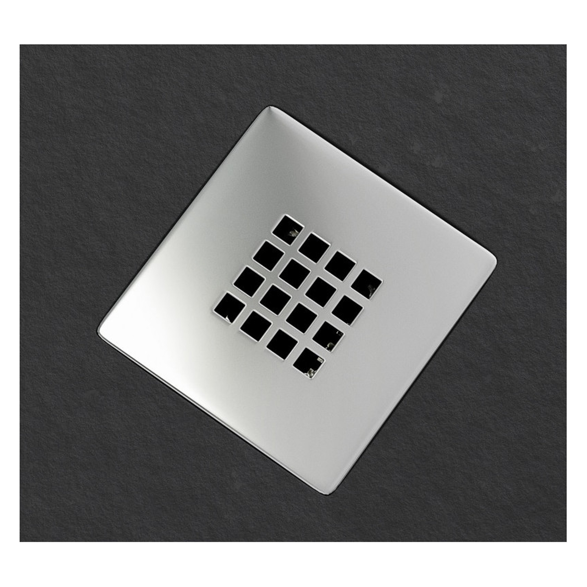 Grelha para Base de Duche 120x120mm Quadriculado Inox Escovado