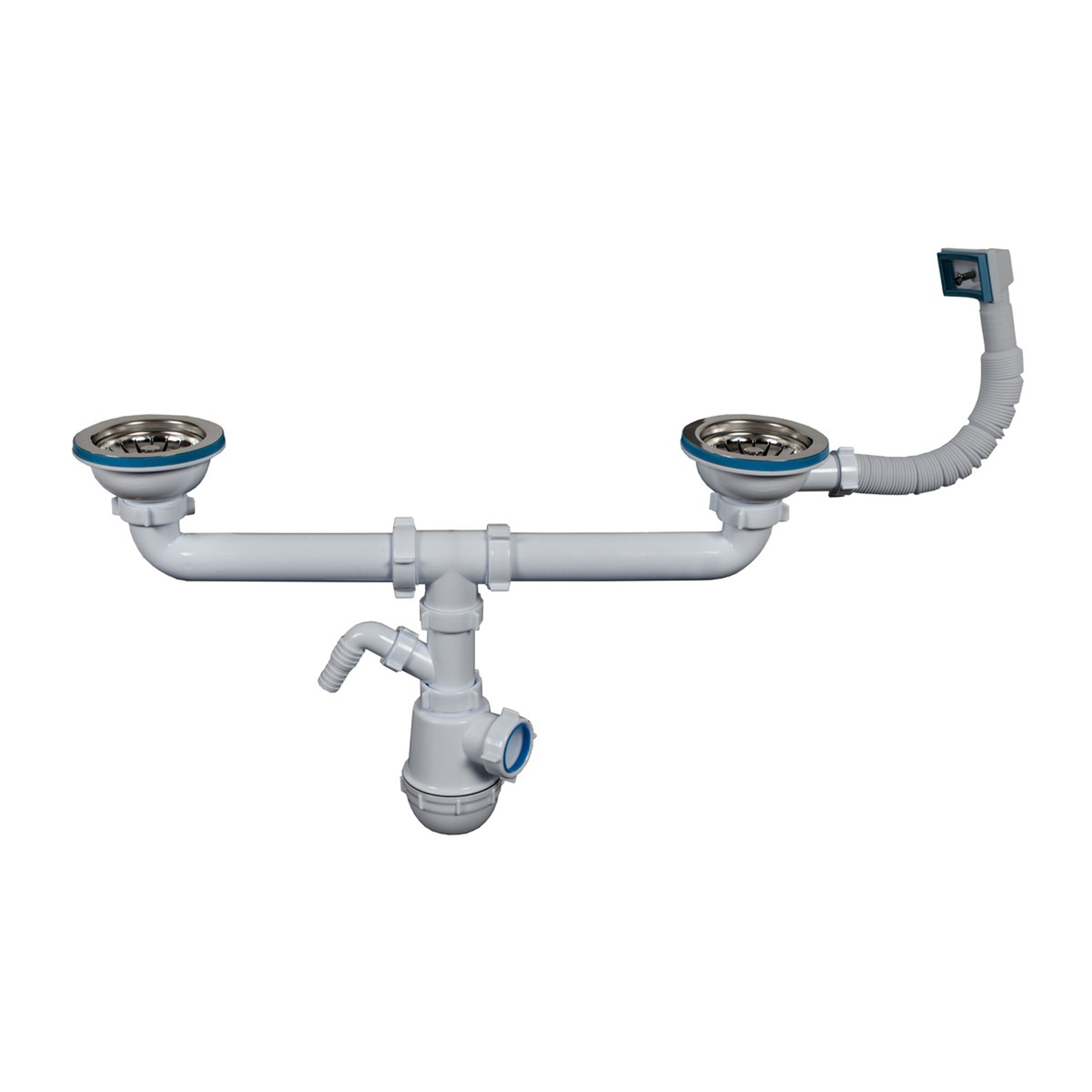 Sifão de Banca 2 Pias com Tubo Respiro 115mm