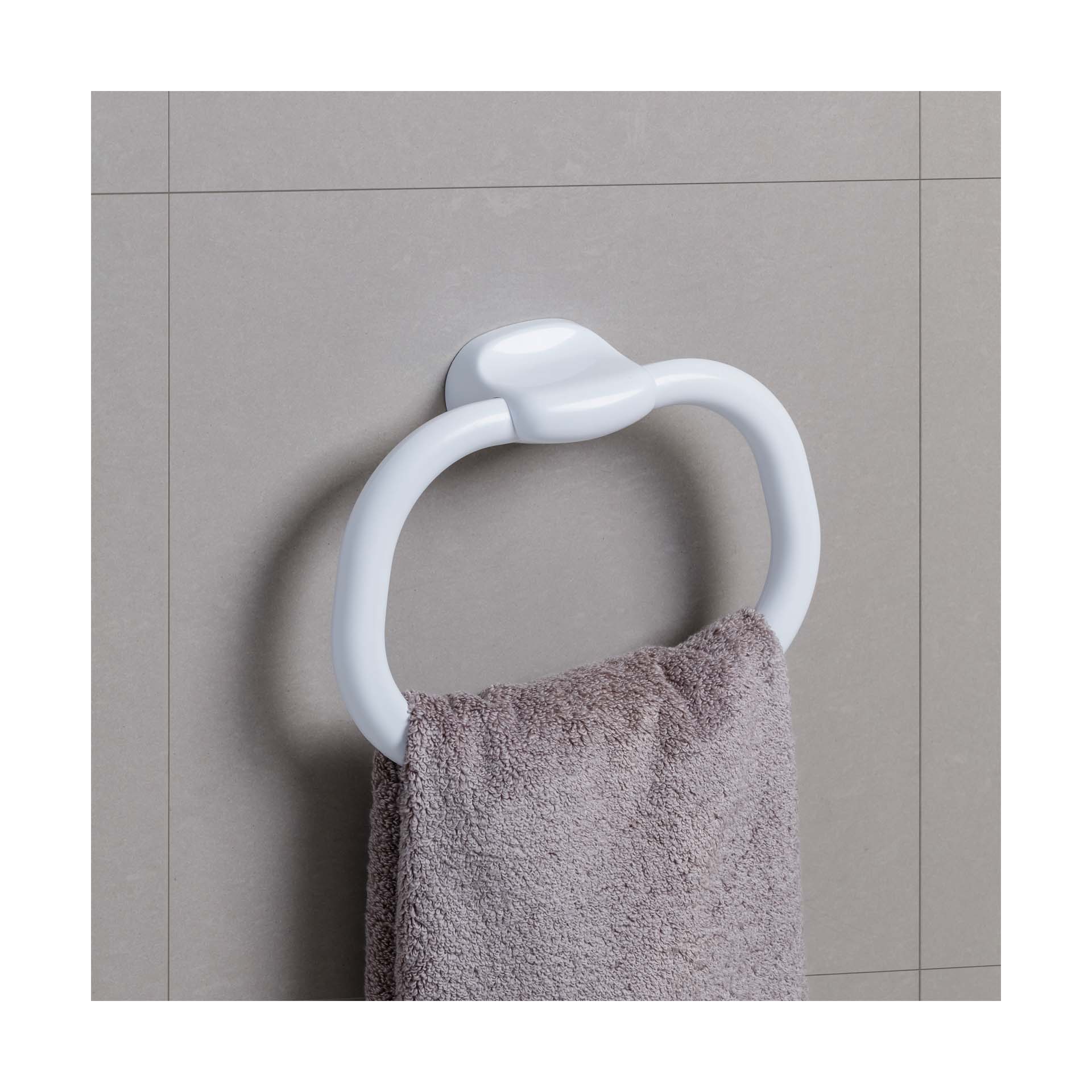 Toalheiro Argola Olympia Polipropileno Branco Tatay