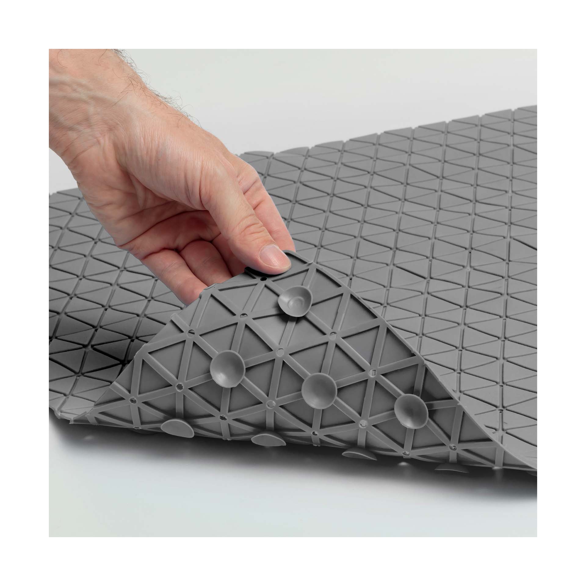 Tapete Antiderrapante 54x54cm Cinza Tatay