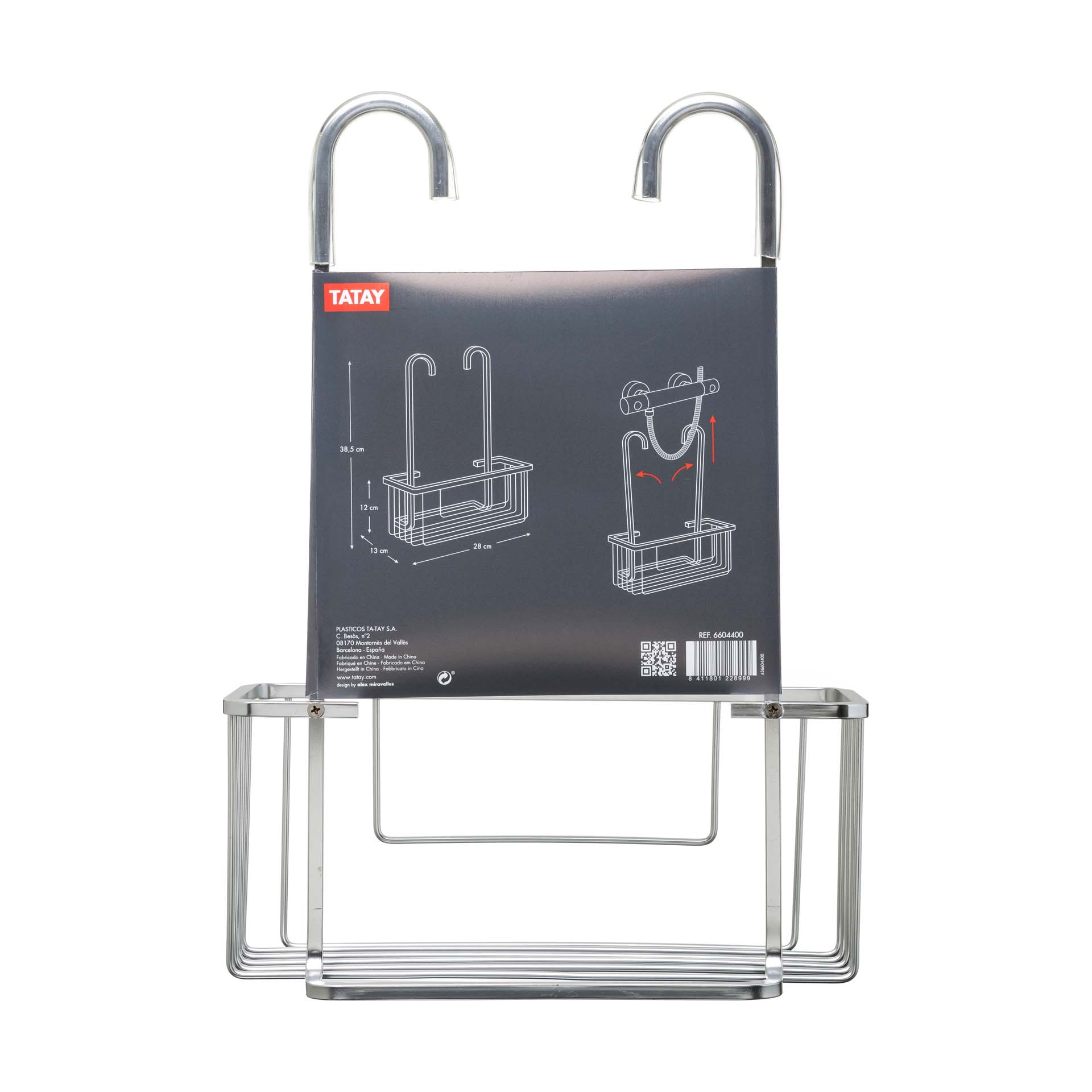 Cesto para Duche 40.5x29x14.50cm Alumínio Tatay