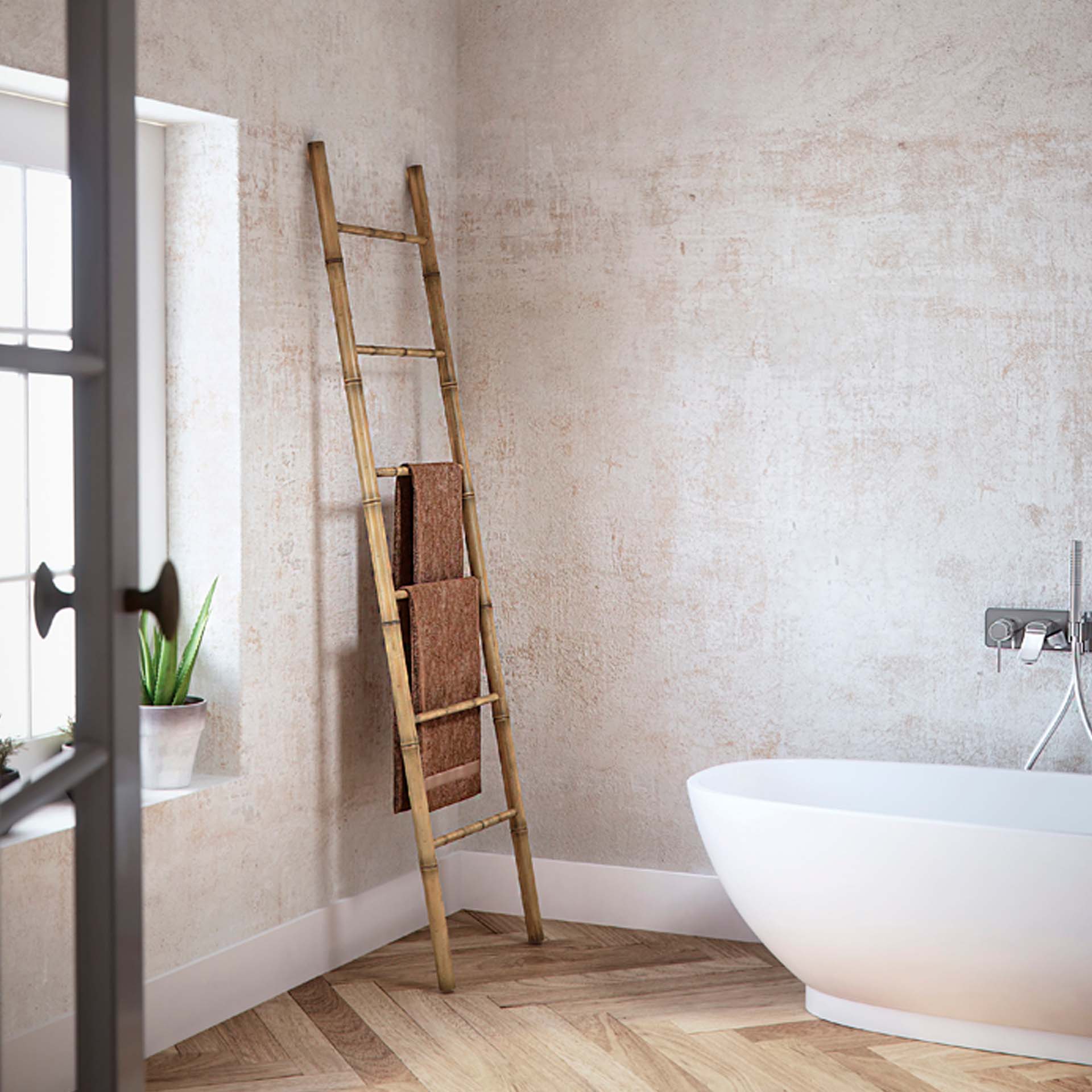 Toalheiro de Escada 50x4x190cm Bambu Panda Gedy