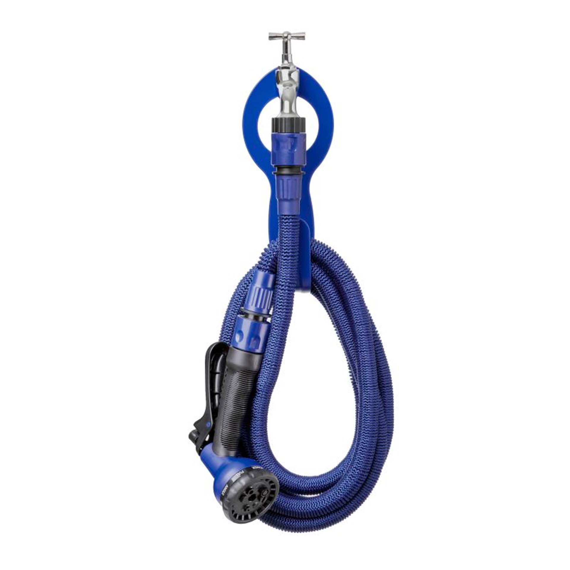 Mangueira Extensível com Pistola e Suporte de Torneira Azul 7,5M Tatay