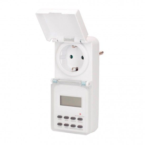 Temporizador Digital para Exterior 2P+T 16A PC