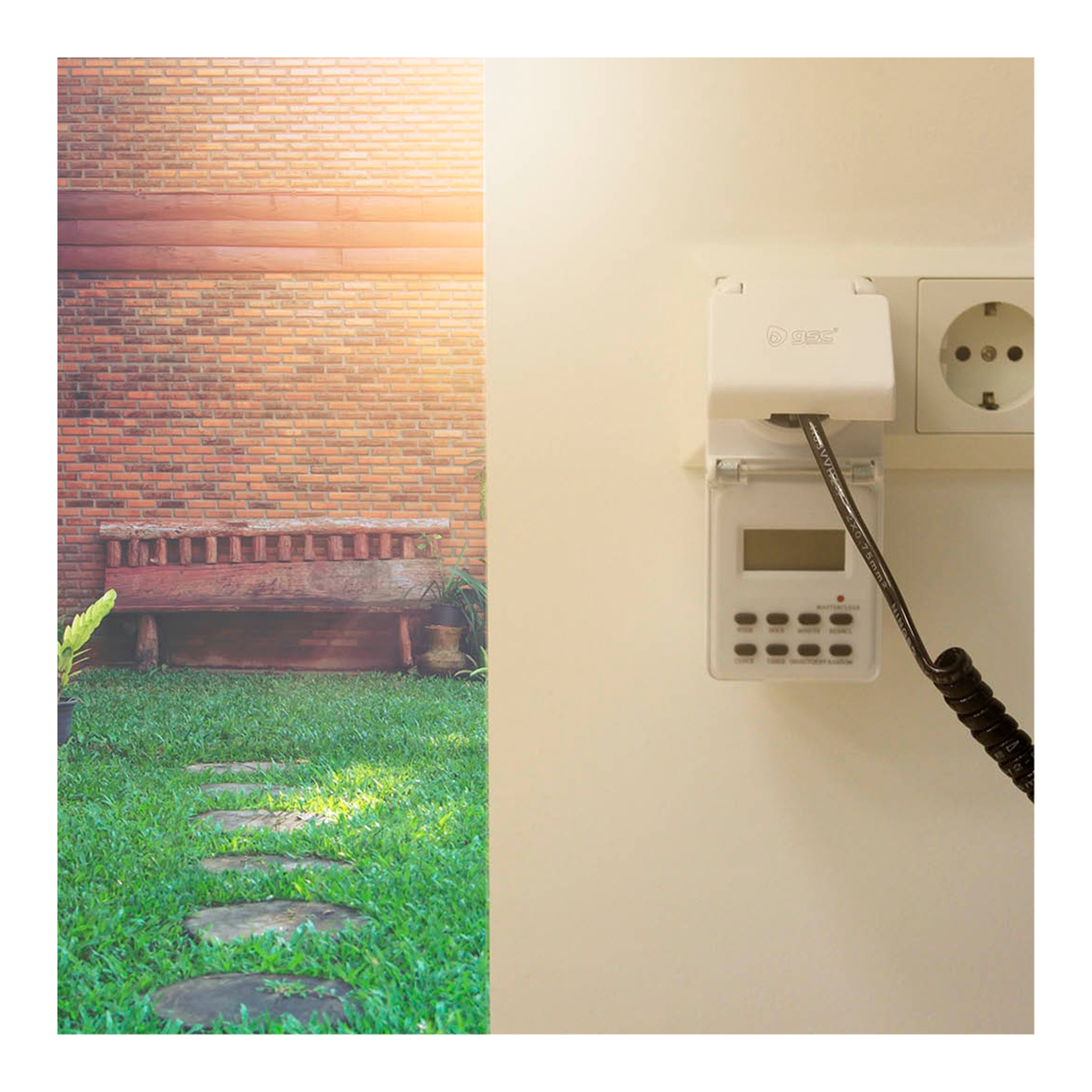 Temporizador Digital para Exterior 2P+T 16A PC