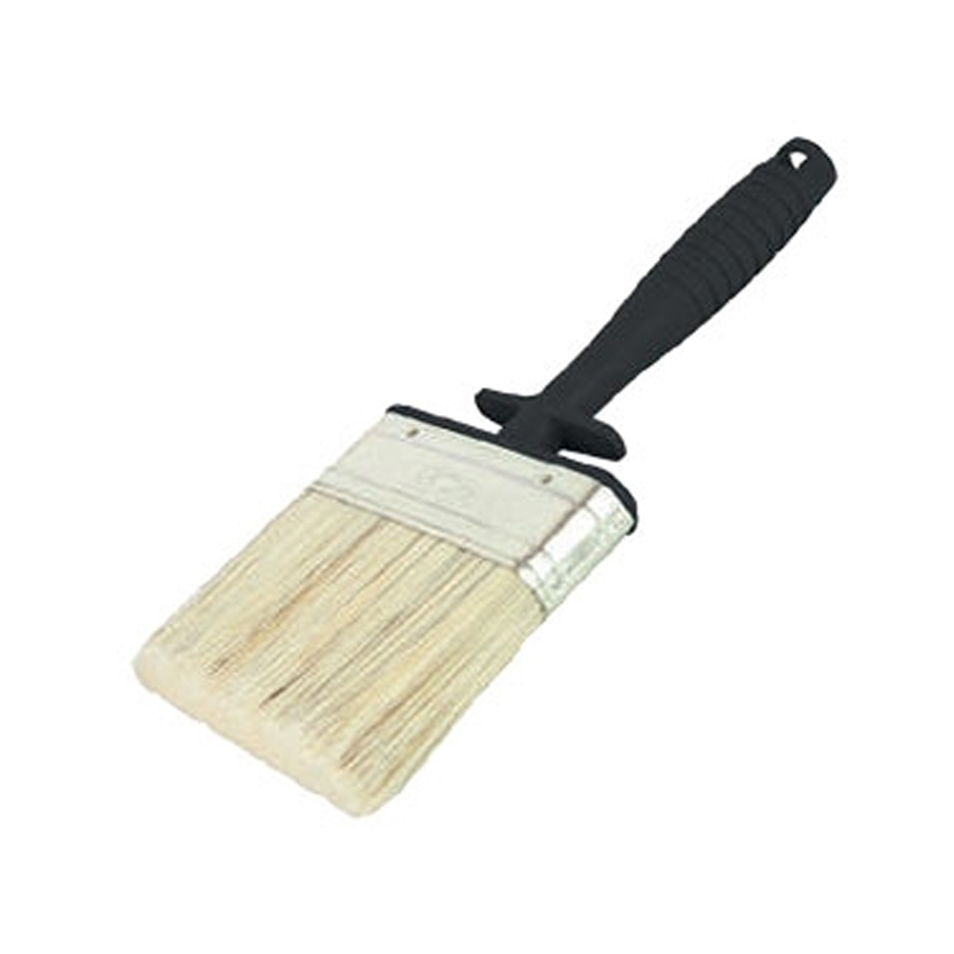 Trincha Plana Cerda Sintética Branca Cabo Preto