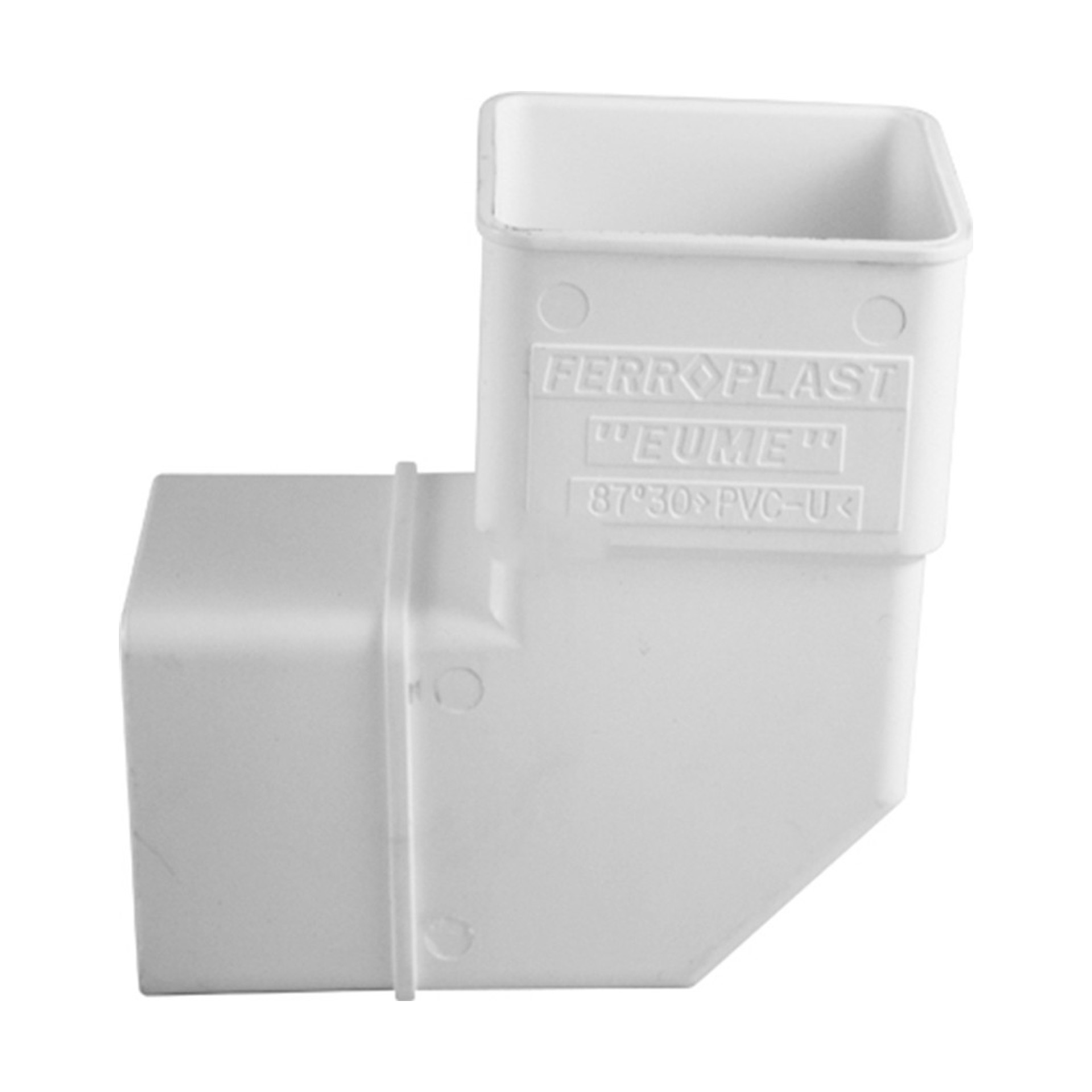 Curva 90º para Caleira Trapezoidal 70x70mm PVC