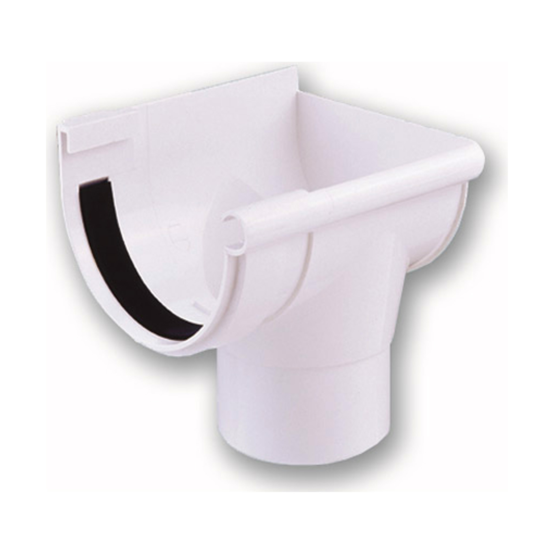 Terminal Esquerdo com Descarga para Caleira Circular 125mm PVC