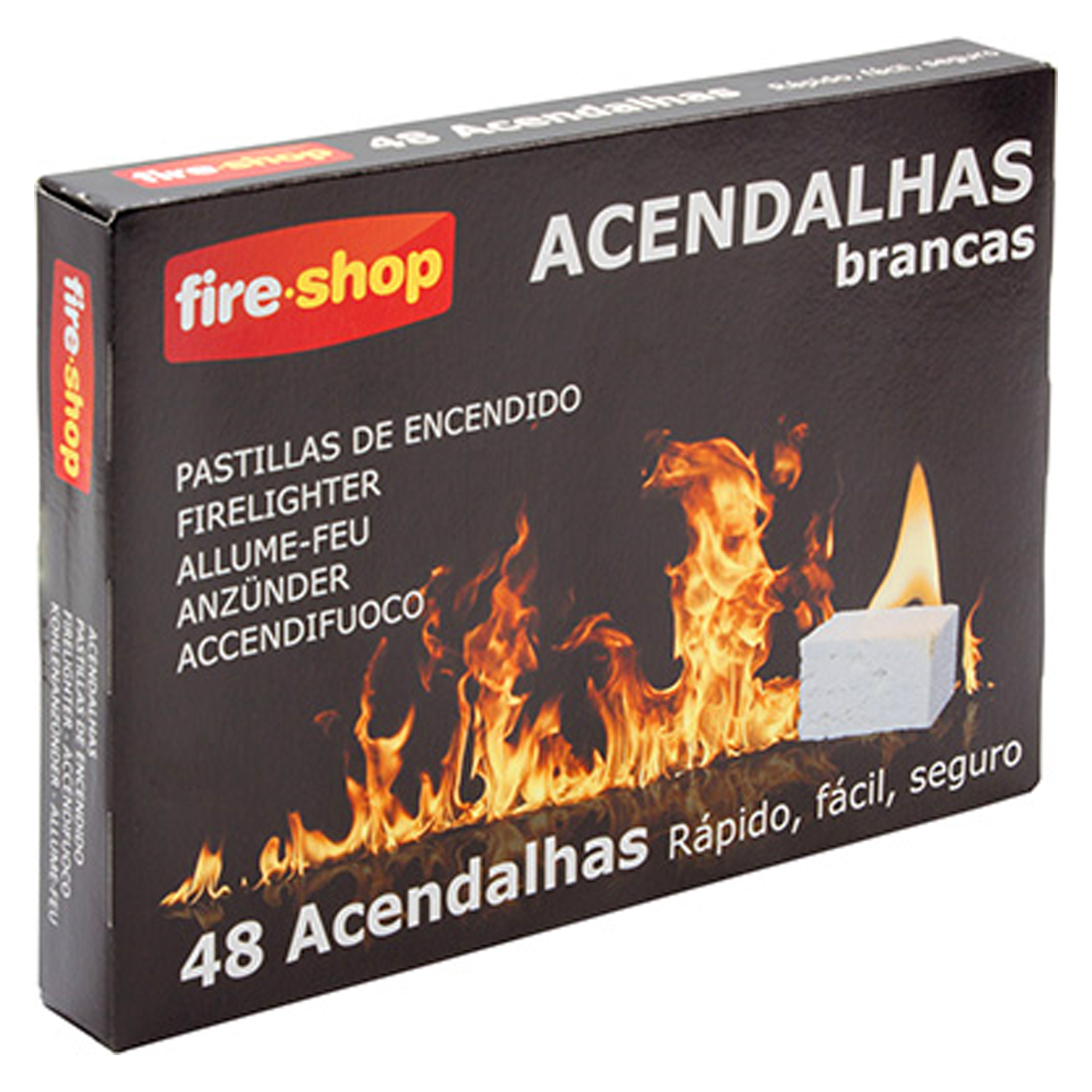 Acendalha Branca 48 Cubos Fireshop