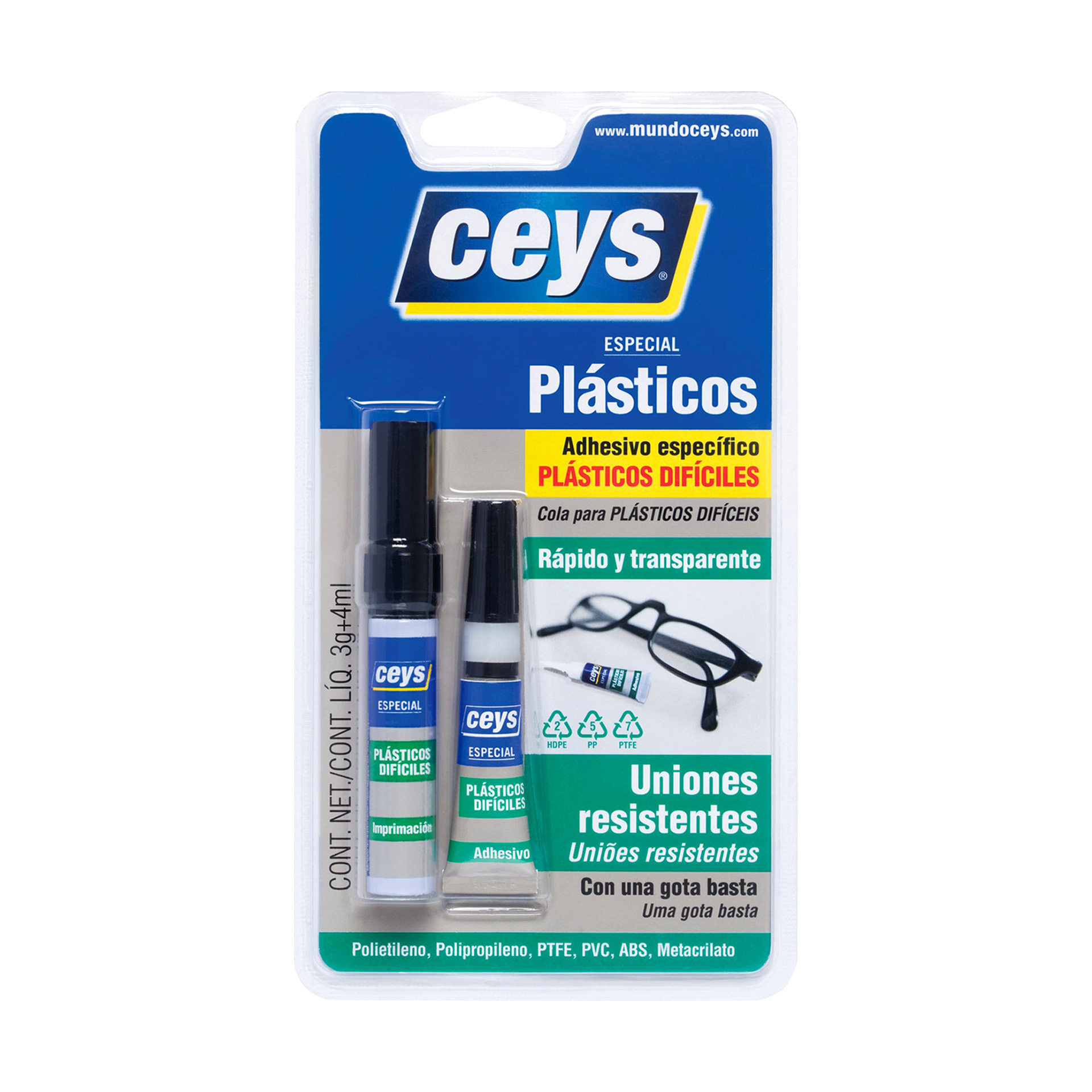 Cola Especial Plásticos Ceys 3g+4ml