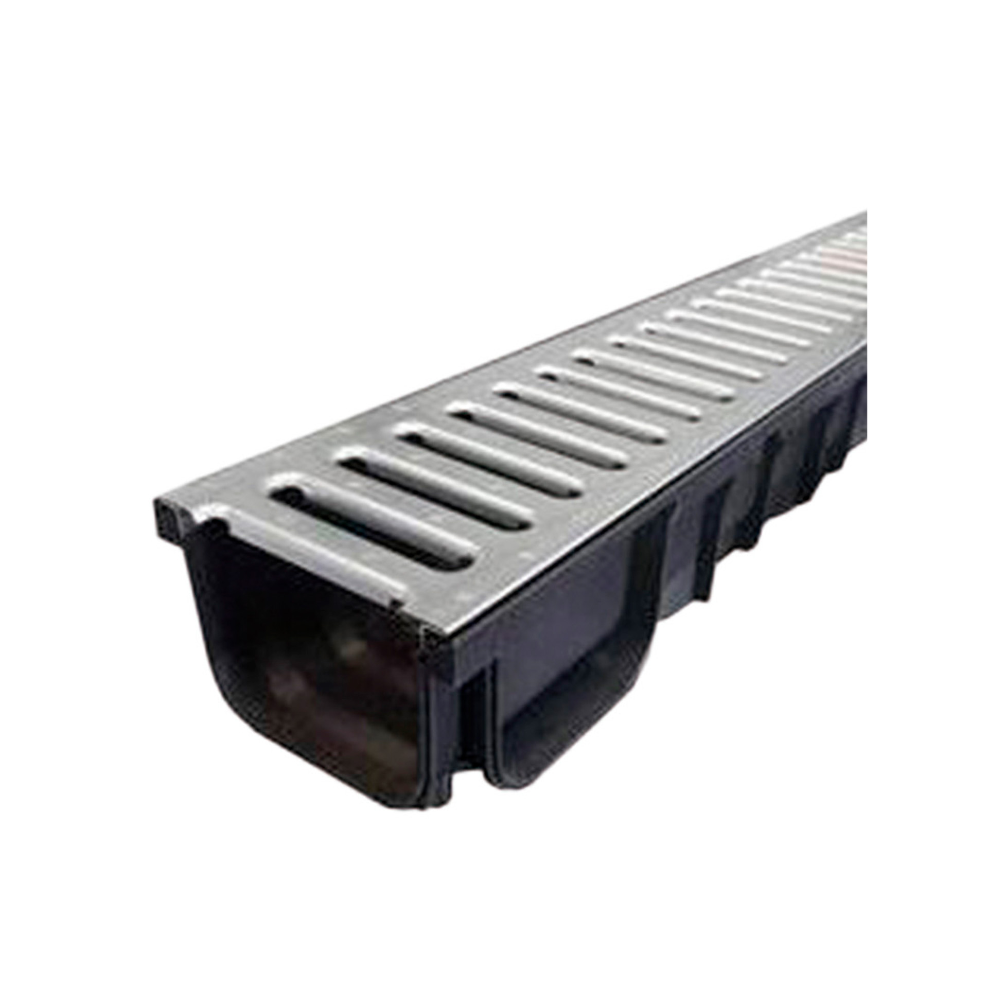 Canalete com Grelha Estampada Self Chapa GalvanizadaA15 Preto 100x12x8,4cm