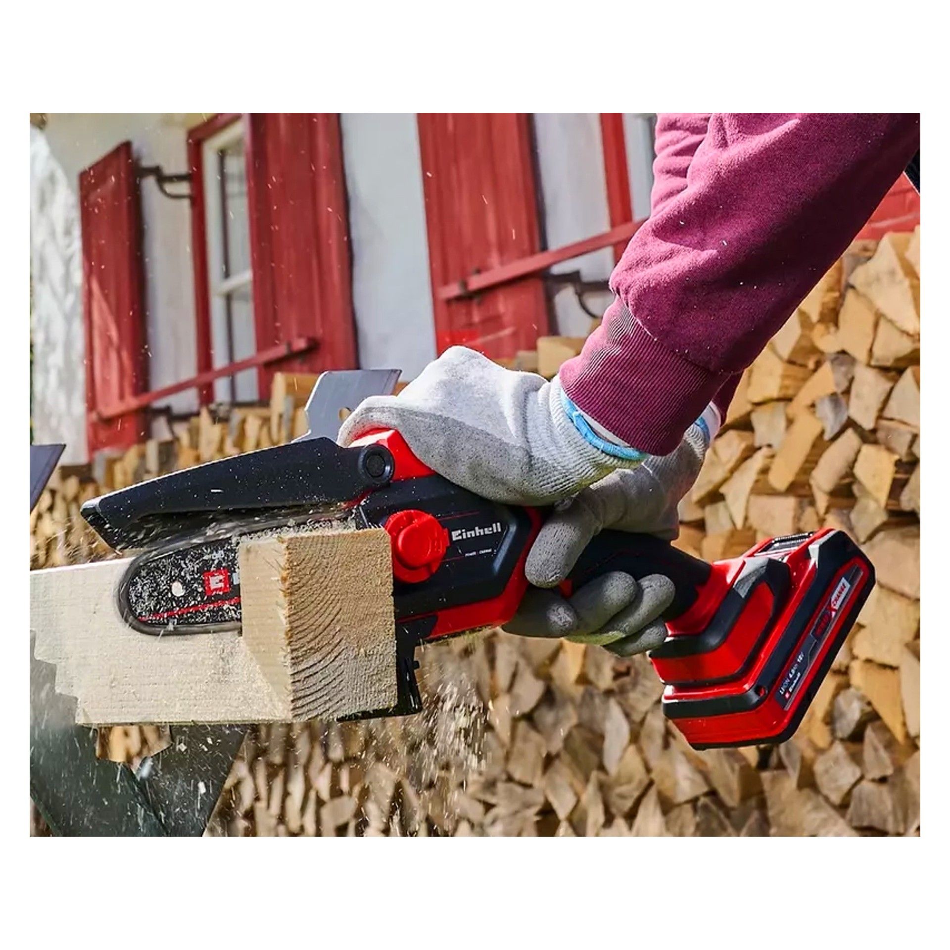 Mini Motosserra GE-PS 18/15 Li BL + Starter Kit 1x2.5Ah + Saco Einhell