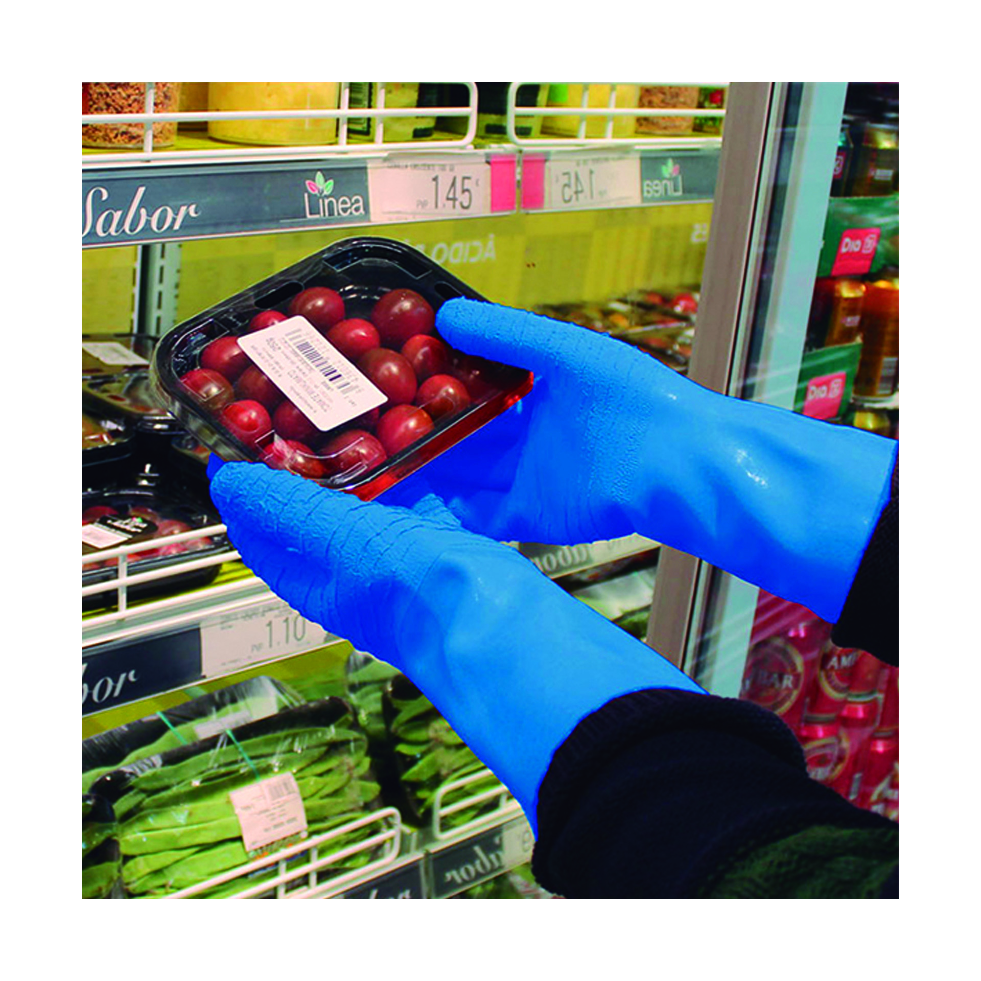 Luva Latex Rugoso com Suporte Algodão