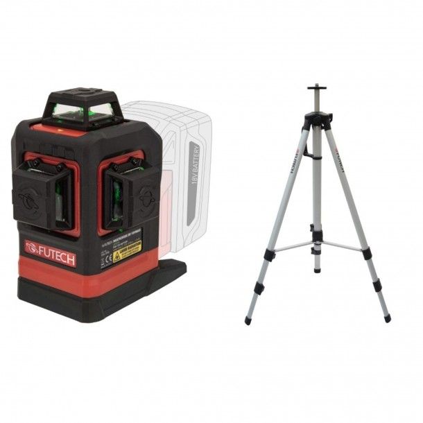 Nível a Laser Verde 2x120M Multicross 3D 18VMAX Futech Nível a Laser Verde 2x120M Multicross 3D 18VMAX Futech