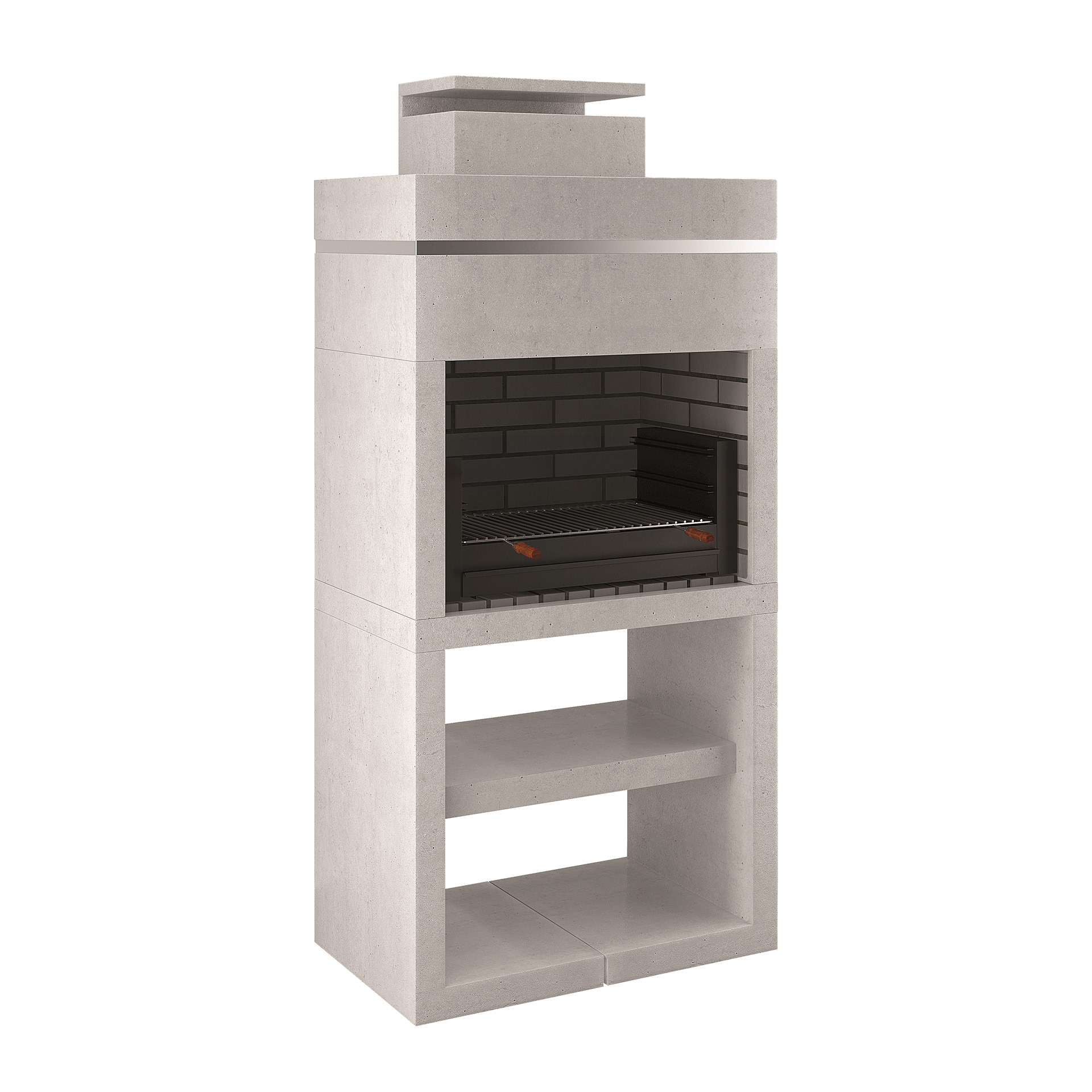 Churrasqueira Moderna com Grelhador CH117 92x206x58cm Cinza