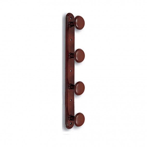 Cabide de Parede 4 Suportes Bola 450x40x60mm Ao Castanho Jaben