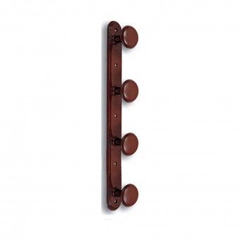 Cabide de Parede 4 Suportes Bola 450x40x60mm Ao Castanho Jaben