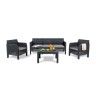 Conjunto de Jardim com Mesa e Sof 5 Lugares Cinza Escuro Toomax