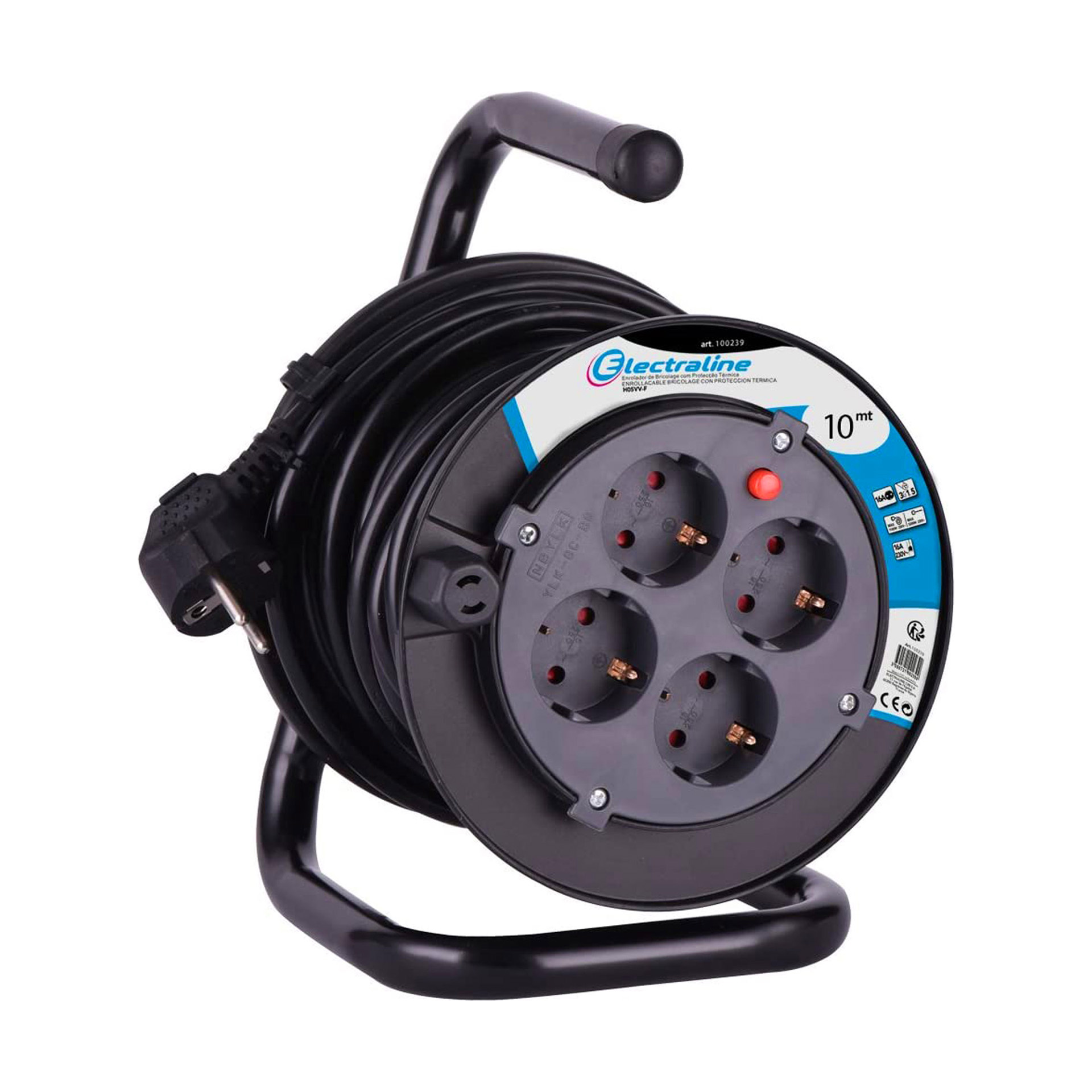 Extensão 4 Tomadas com Enrolador para Jardim 10M