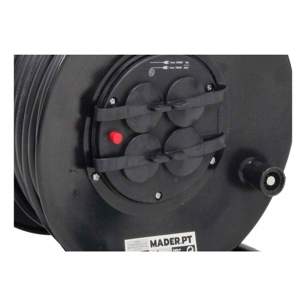 Extensão Elétrica com Enrolador e 4 Tomadas 30M Mader Extensão Elétrica com Enrolador e 4 Tomadas 30M Mader