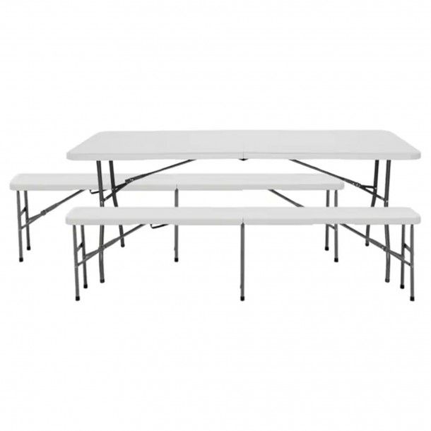 Conjunto de Mesa Dobrvel com 2 Bancos 119x56x73,5cm