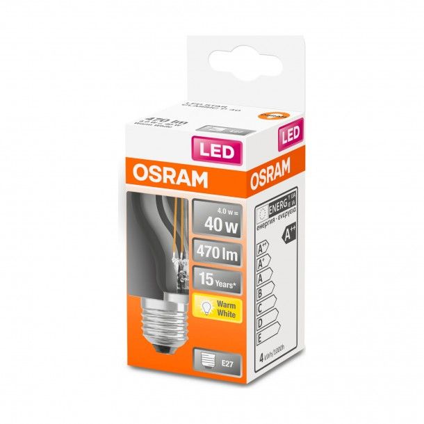 Lâmpada LED Filamento Osram Vidro Classic P40 2700K Lâmpada LED Filamento Osram Vidro Classic P40 2700K