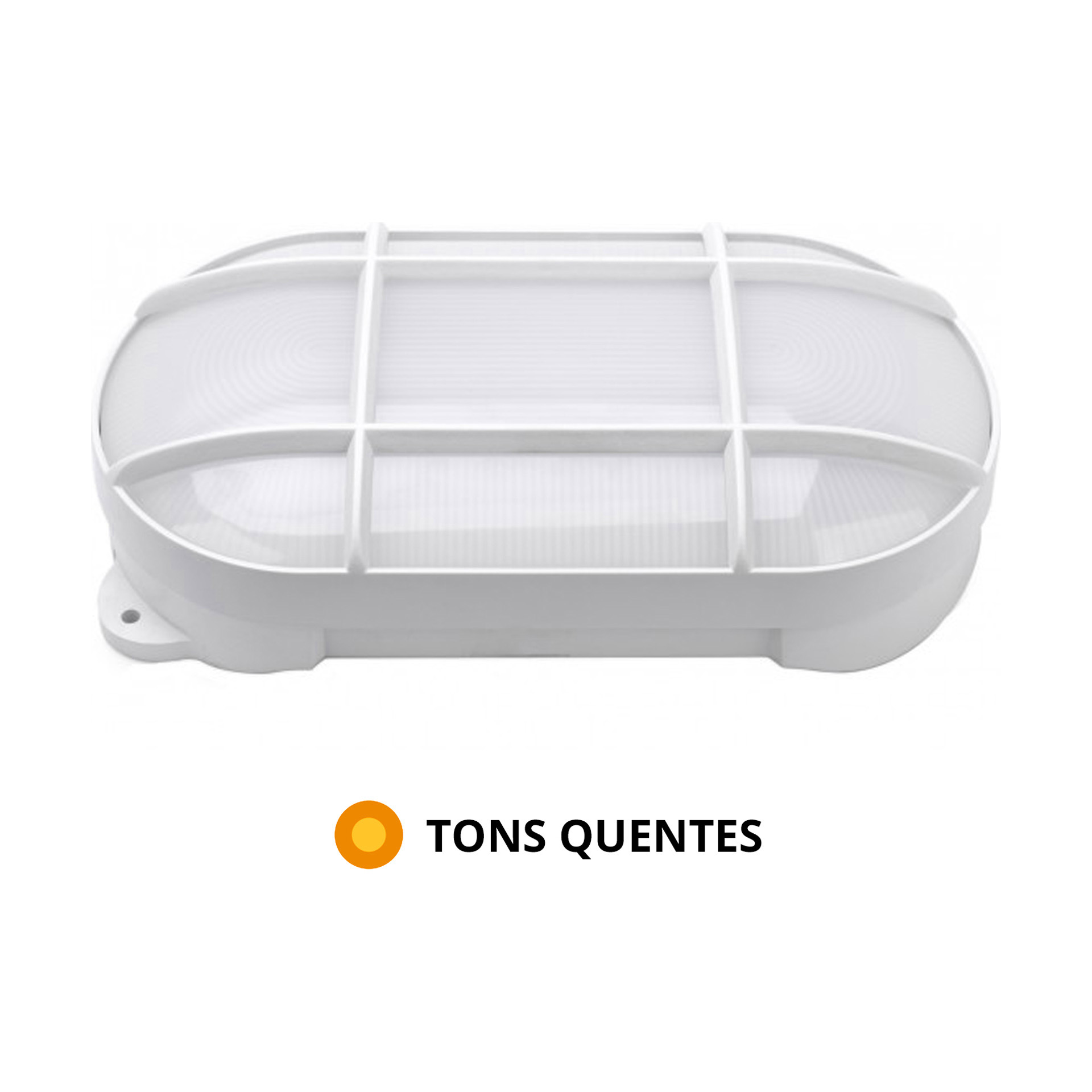 Aplique de Parede Exterior Oval LED Branco