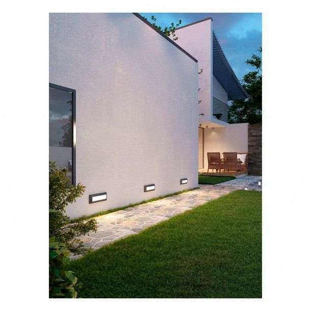 Aplique de Muro LED Saliente Retangular PC IP65 Antracite Maxled Aplique de Muro LED Saliente Retangular PC IP65 Antracite Maxled