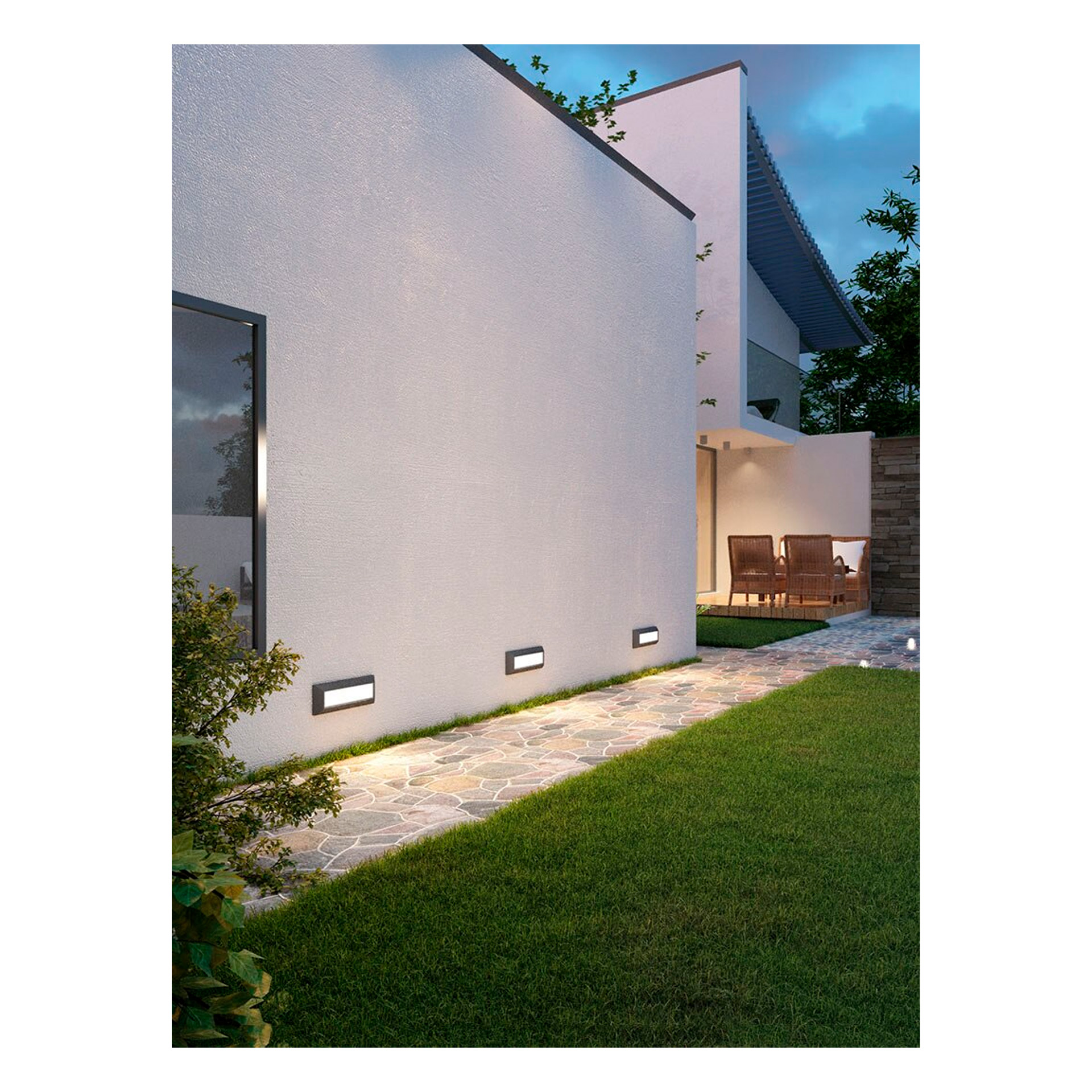 Aplique de Muro LED Saliente Retangular PC IP65 Antracite Maxled