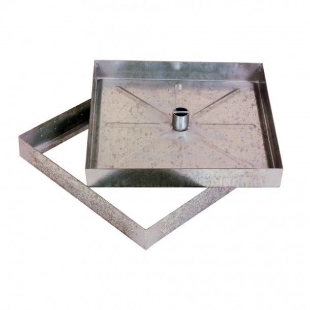 Tampa de Saneamento Galvanizada 500x500x70mm Rebaixada Ligeira A15 50mm