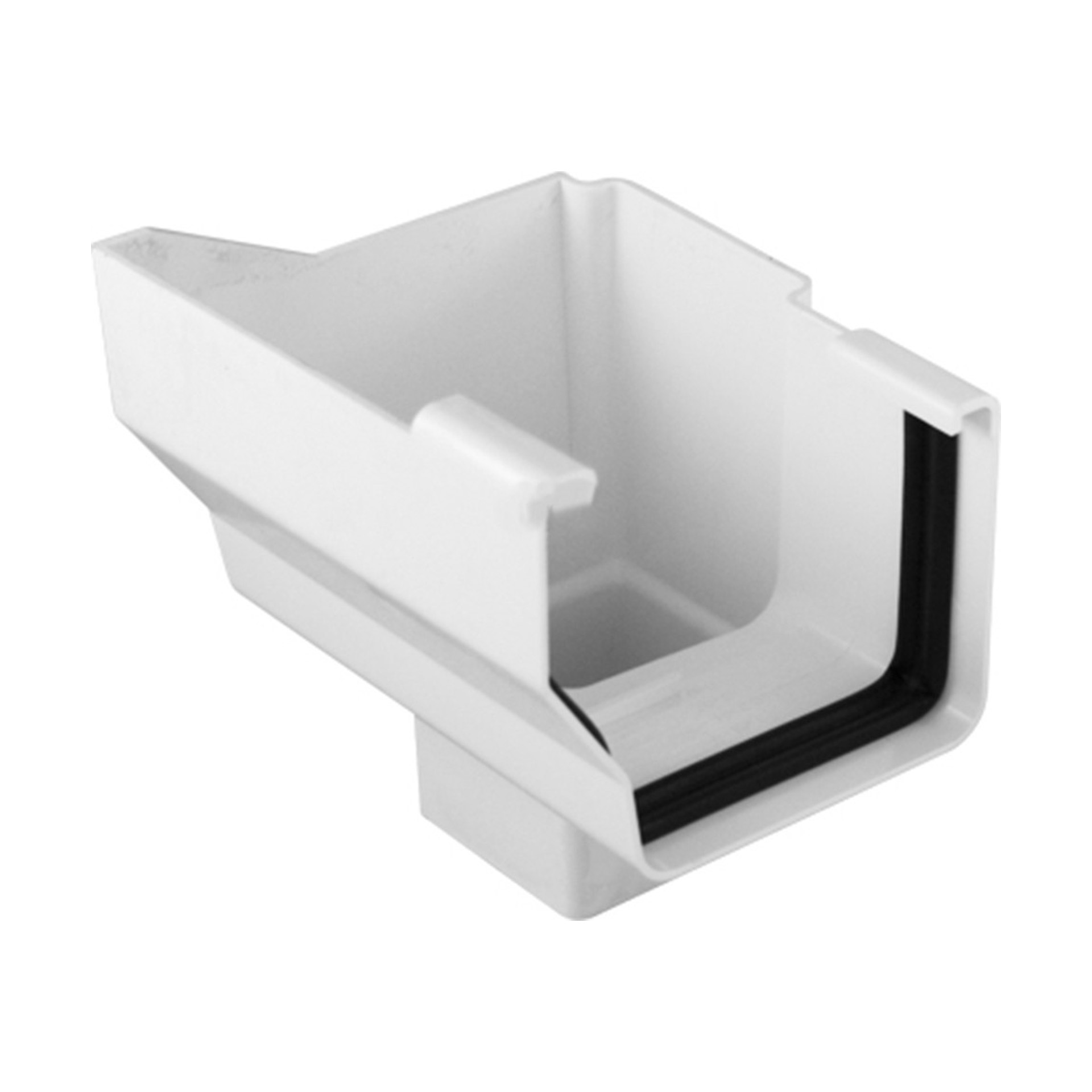 Terminal Esquerdo com Descarga para Caleira Trapezoidal PVC