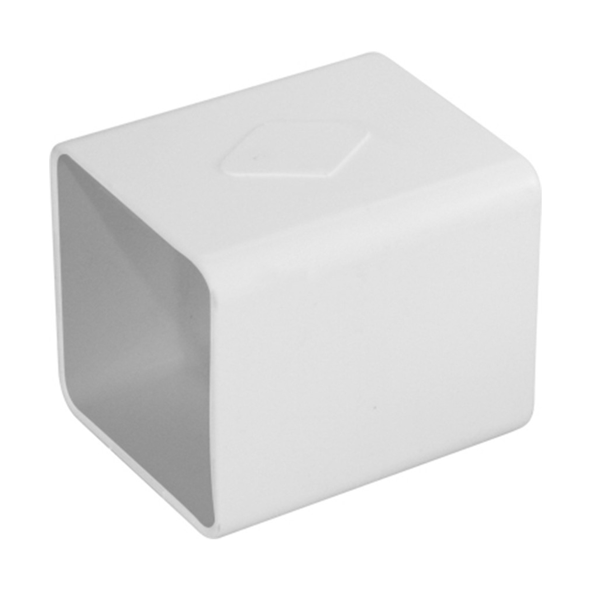 União Tubo Quadrado Descarga para Caleira Trapezoidal 70x70mm PVC