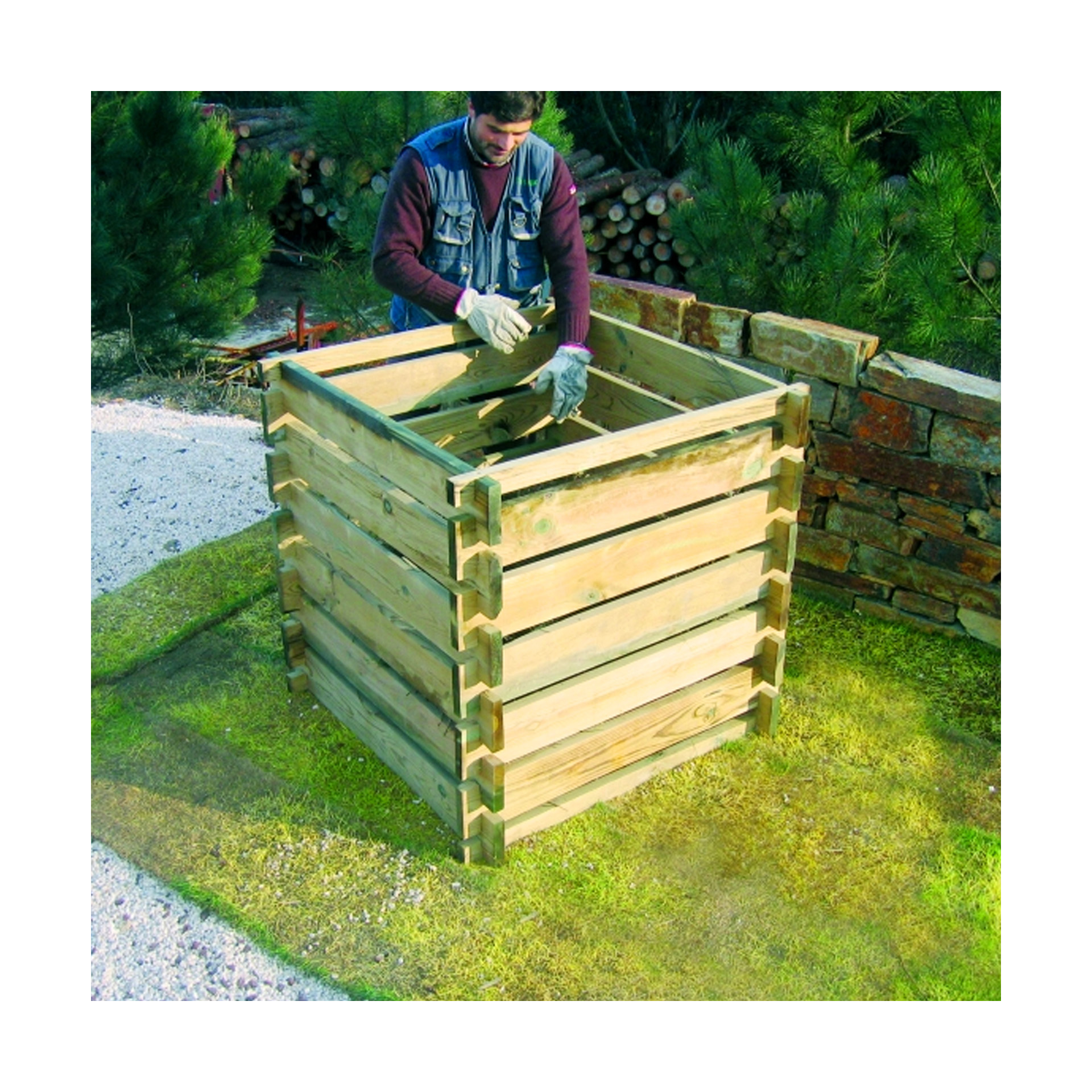 Caixa de Compostagem 100x100x100cm Tosca