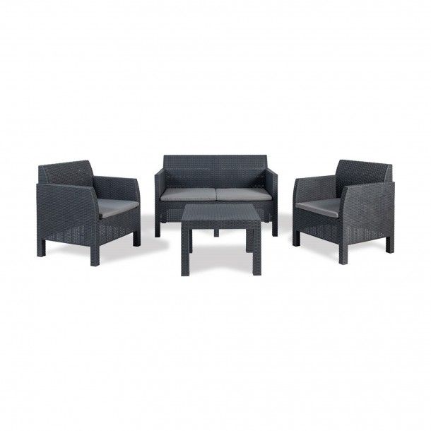 Conjunto de Jardim Mesa e 4 Lugares com Sof Antracite Toomax