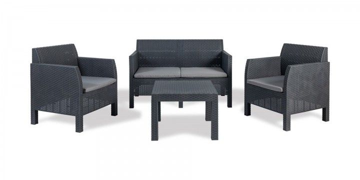 Conjunto de Jardim Mesa e 4 Lugares com Sof Antracite Toomax