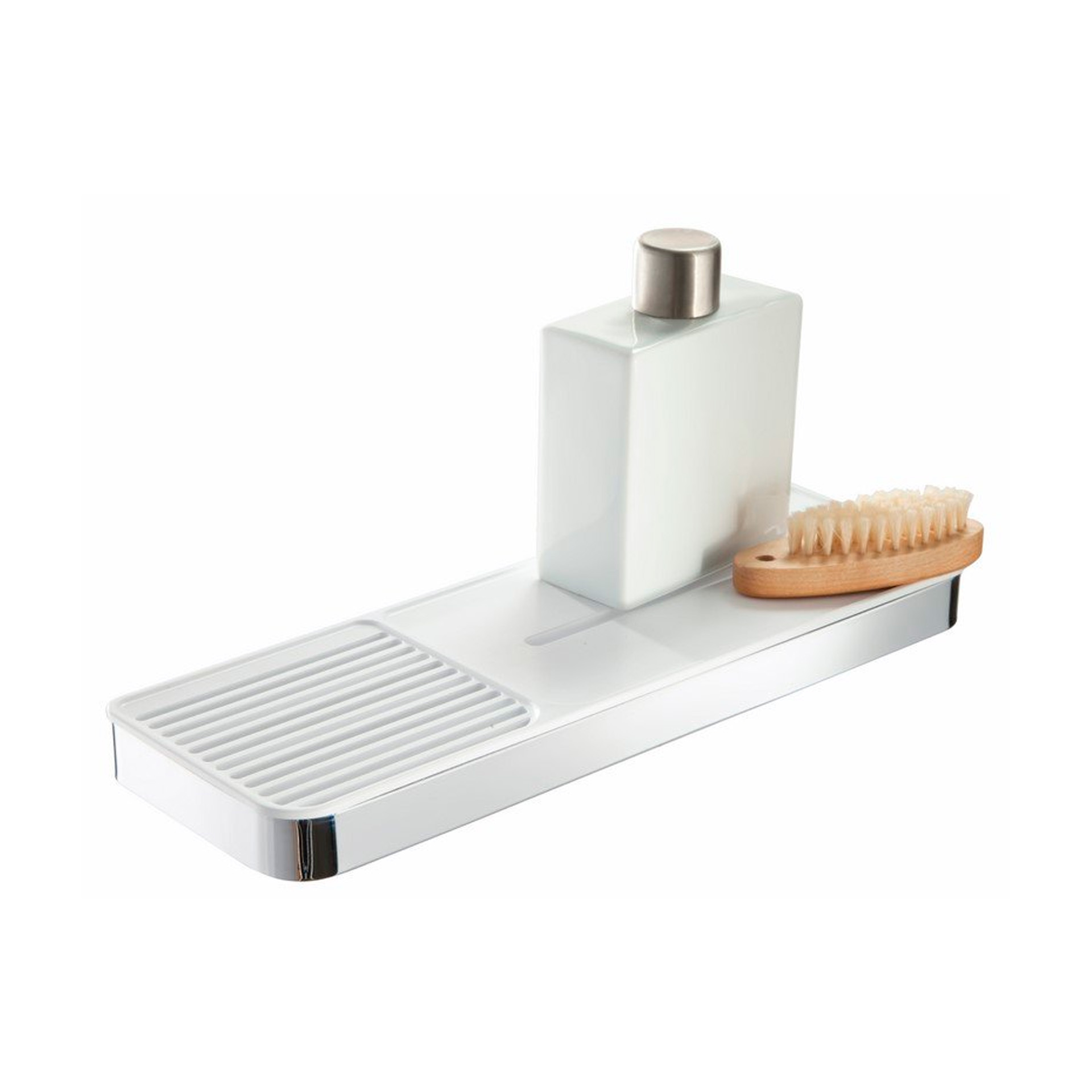 Prateleira de Duche Branca e Cromada Manillons