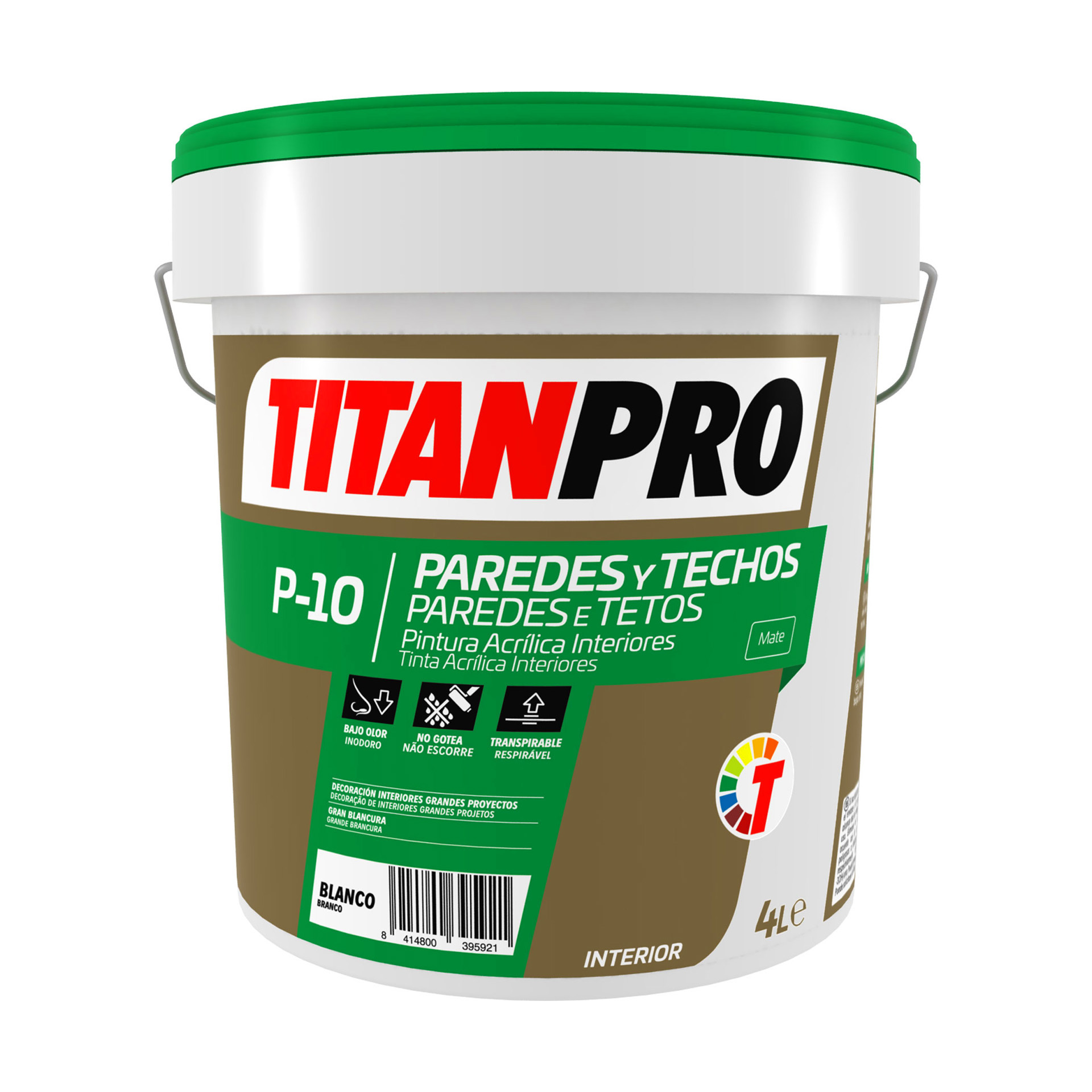 Tinta Acrílica P10 Branco 4L Titan Pro