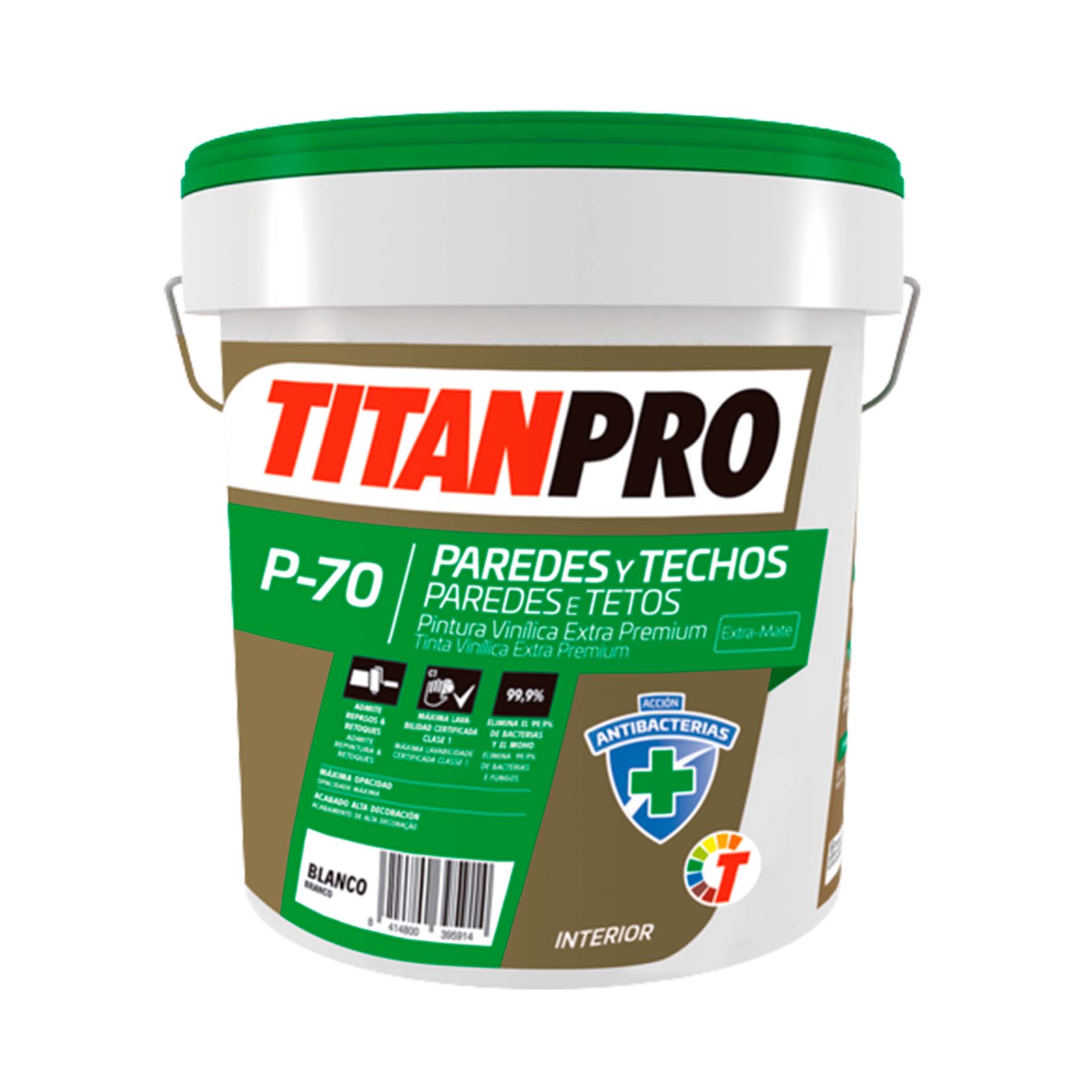 Tinta Vinílica Extra Premium P-70 Branca 4L Titan Pro