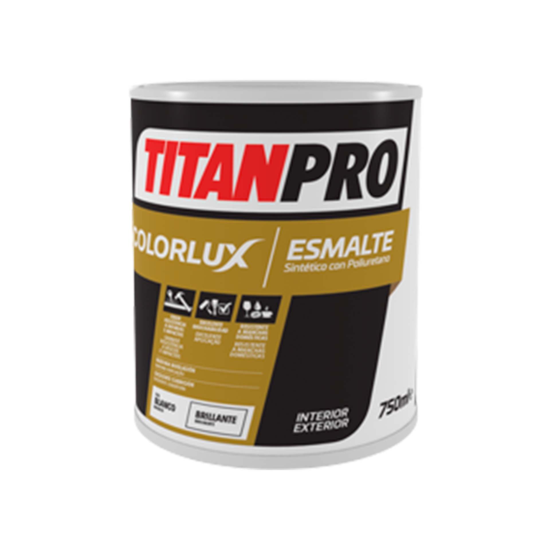 Esmalte Sintético Poliuretano Brilhante Branco 750ml CX-1 Titan Pro