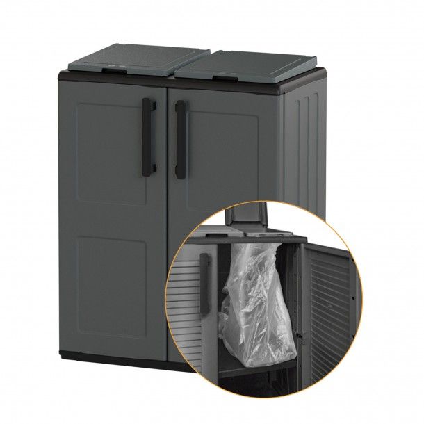 Armário para Lixo 68x37x84cm Cinza ArtPlast Mader Armário para Lixo 68x37x84cm Cinza ArtPlast Mader