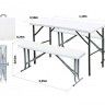 Conjunto de Mesa Dobrável com 2 Bancos 119x56x73,5cm Conjunto de Mesa Dobrável com 2 Bancos 119x56x73,5cm