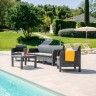 Conjunto de Jardim com Mesa e Sof 5 Lugares Cinza Escuro Toomax