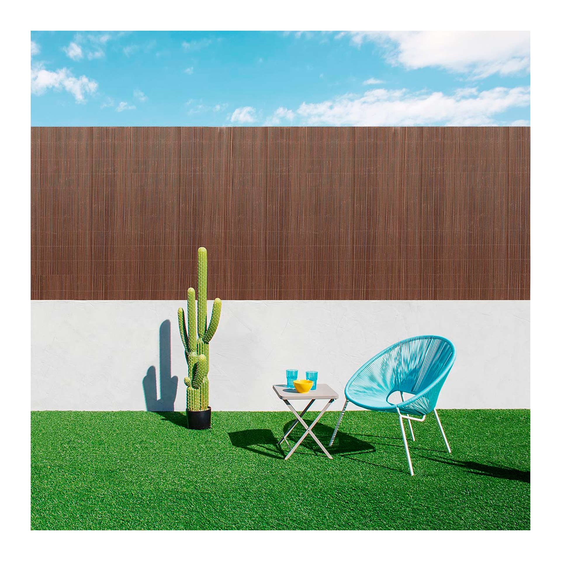 Vedação Fixa Mimbre Sintético Castanho 90x300cm Catral