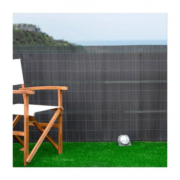 Vedação Fixa Mimbre Sintético Antracite 90x300cm Catral Vedação Fixa Mimbre Sintético Antracite 90x300cm Catral