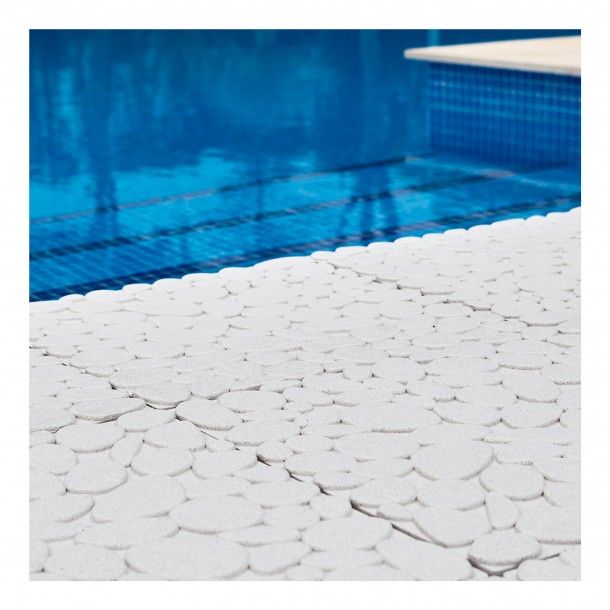 Deck Imitação Pedra Branca PP 30x30x2cm 9 Uni Catral Deck Imitação Pedra Branca PP 30x30x2cm 9 Uni Catral