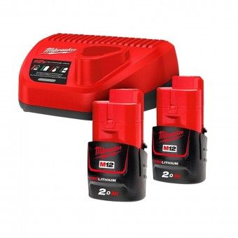 Carregador 12V e 2 Baterias 2.0Ah M12NRG-202 Milwaukee
