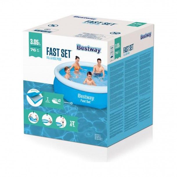 Piscina Bestway Fast Set 305x76cm Insuflável Redonda Piscina Bestway Fast Set 305x76cm Insuflável Redonda