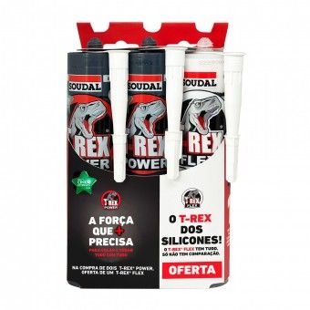 Cola e Veda T-Rex 2 Power + 1 Flex 290ml Soudal