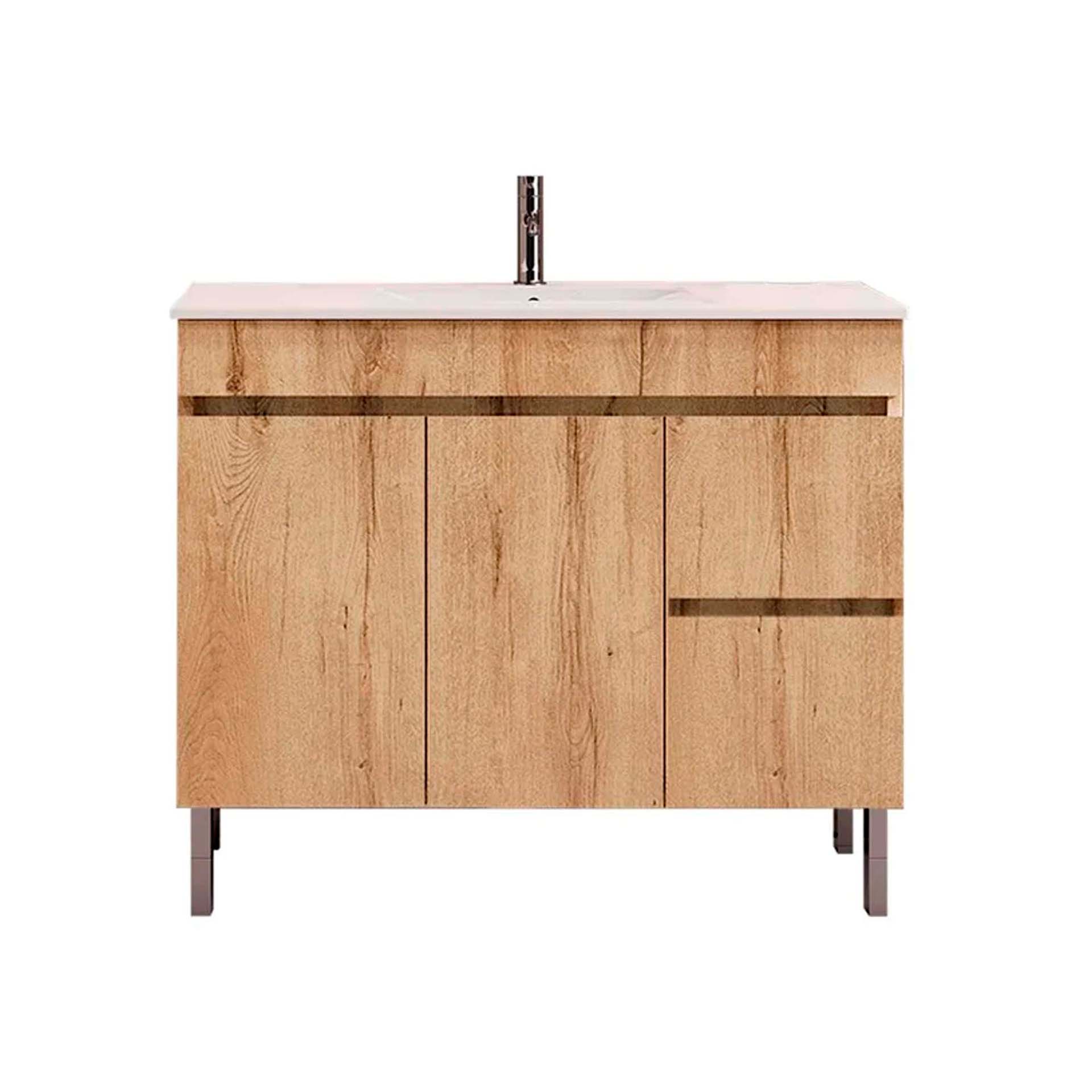 Móvel Casa de Banho Iris 100 Chene com Lavatório 100 Fifty Banhoazis